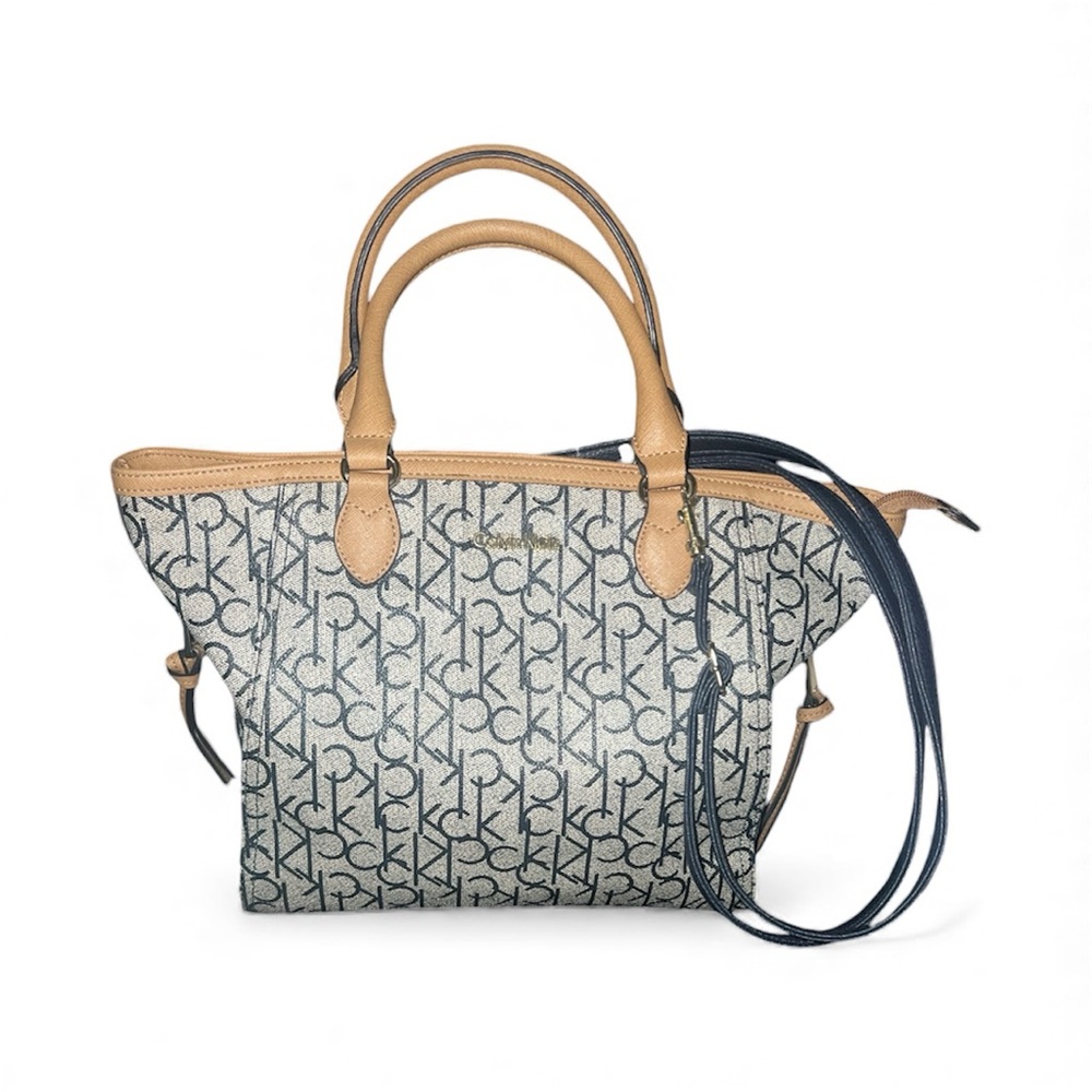 Calvin Klein Monogram Tote Bag with Crossbody Strap
